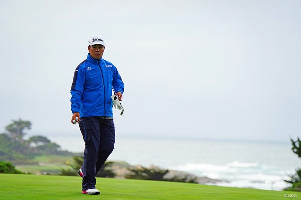 2026年 AT＆Tペブルビーチプロアマ 事前 松山英樹 雨の中、ティショットは打たずにグリーン周りの確認にとどめた
