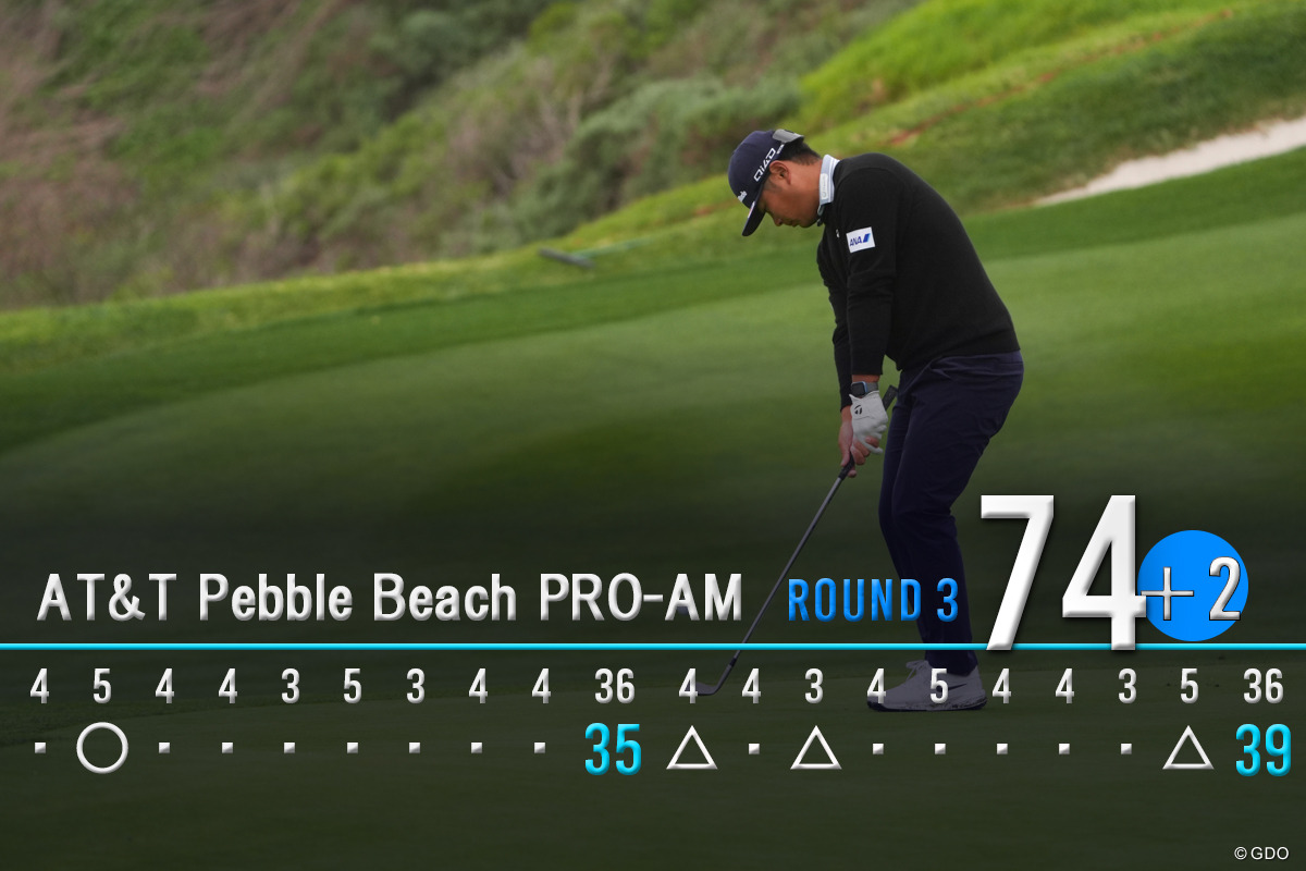 8番はグリーン上でチッピングしてナイスパーセーブ