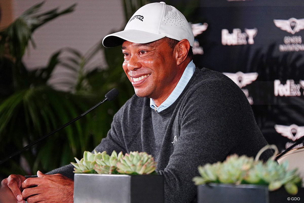 大会ホストとして会見に臨んだタイガー・ウッズには復帰について質問も飛んだ