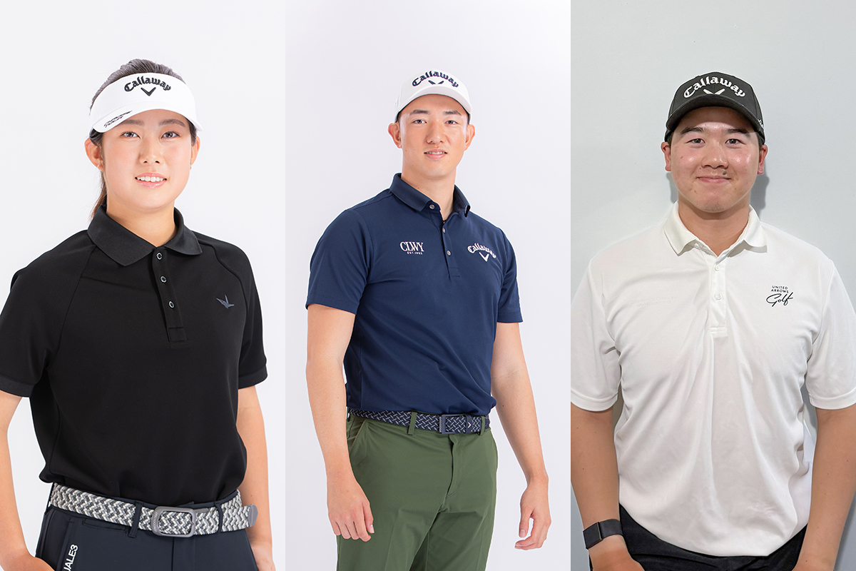 後藤あい（左）、小林大河（中央）、竹原佳吾が契約（提供：キャロウェイ）