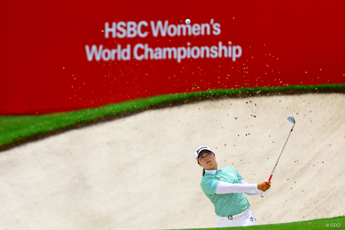 バンカーショットを放つ 2026年 HSBC女子世界選手権 3日目 竹田麗央
