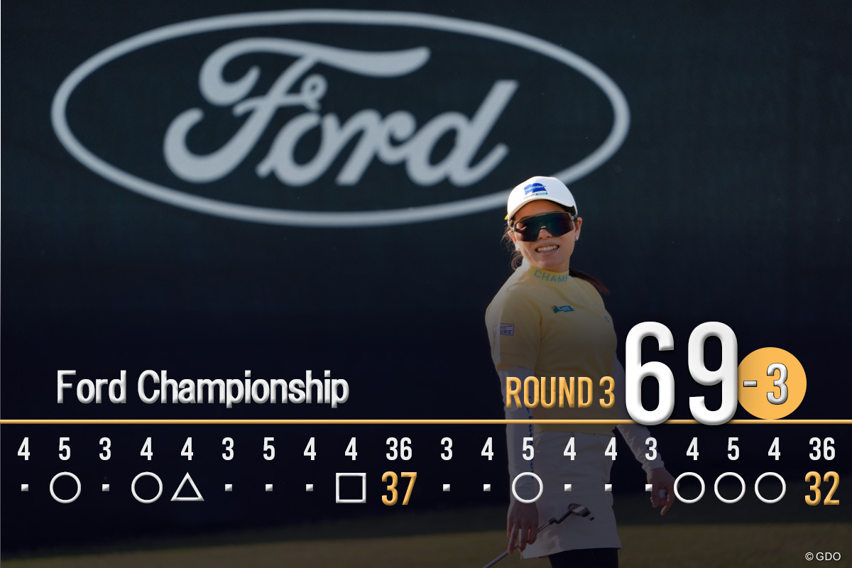 16番は8mほどのバーディパットを沈め、ギャラリーを沸かせた 2026年 フォード選手権 by Wild Horse Pass 3日目 勝みなみ