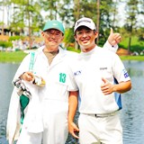 「最初で最後の親孝行」片岡尚之は父と出場/マスターズパー3コンテスト写真集