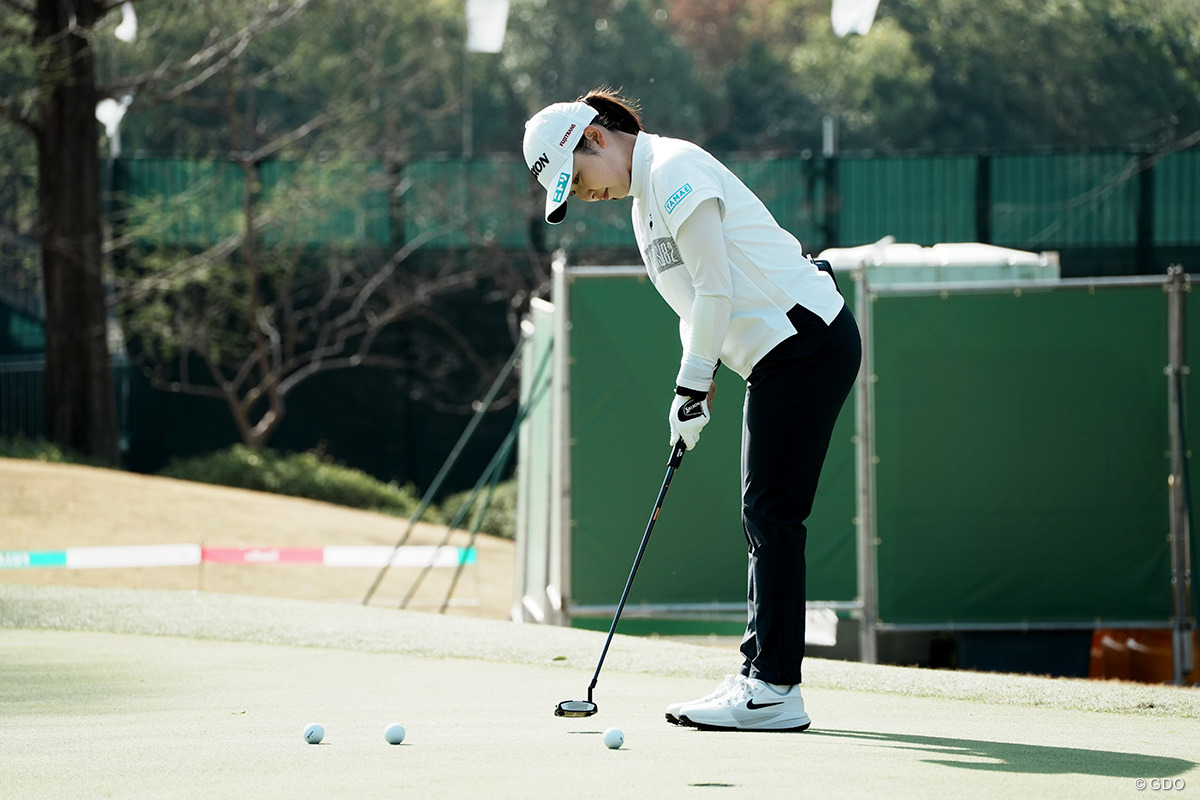 「スパイダー」パターの感覚を確かめた 2026年 富士フイルム・スタジオアリス女子オープン 事前 小祝さくら