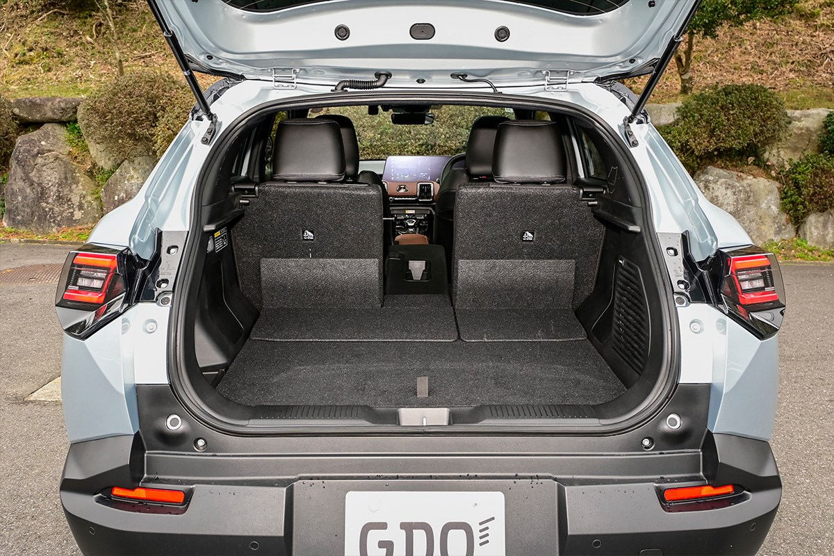 クルマはゴルフギアである 真ん中だけ倒したところ