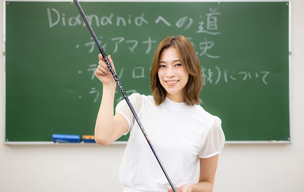 “ディアマニア”養成講座 シャフトを詳しく学んで「ゴルフって繊細で奥深い」と感想を話す紺野さん（撮影：落合隆仁）