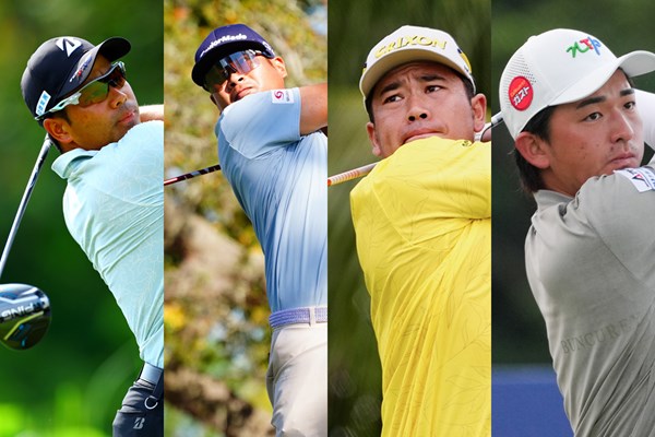 日本勢は4人が参戦する。（左から）比嘉一貴、久常涼、松山英樹、金子駆大