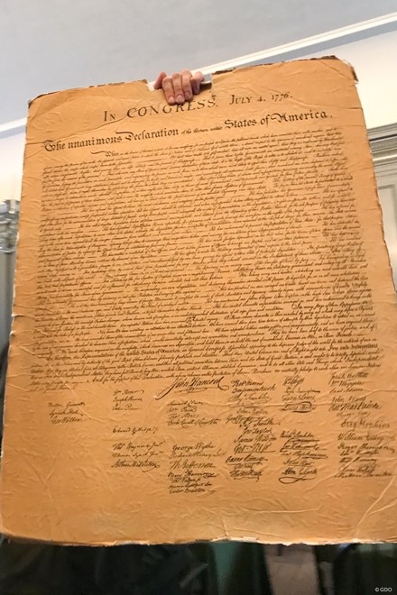 2026年 全米プロゴルフ選手権 独立宣言書のレプリカ