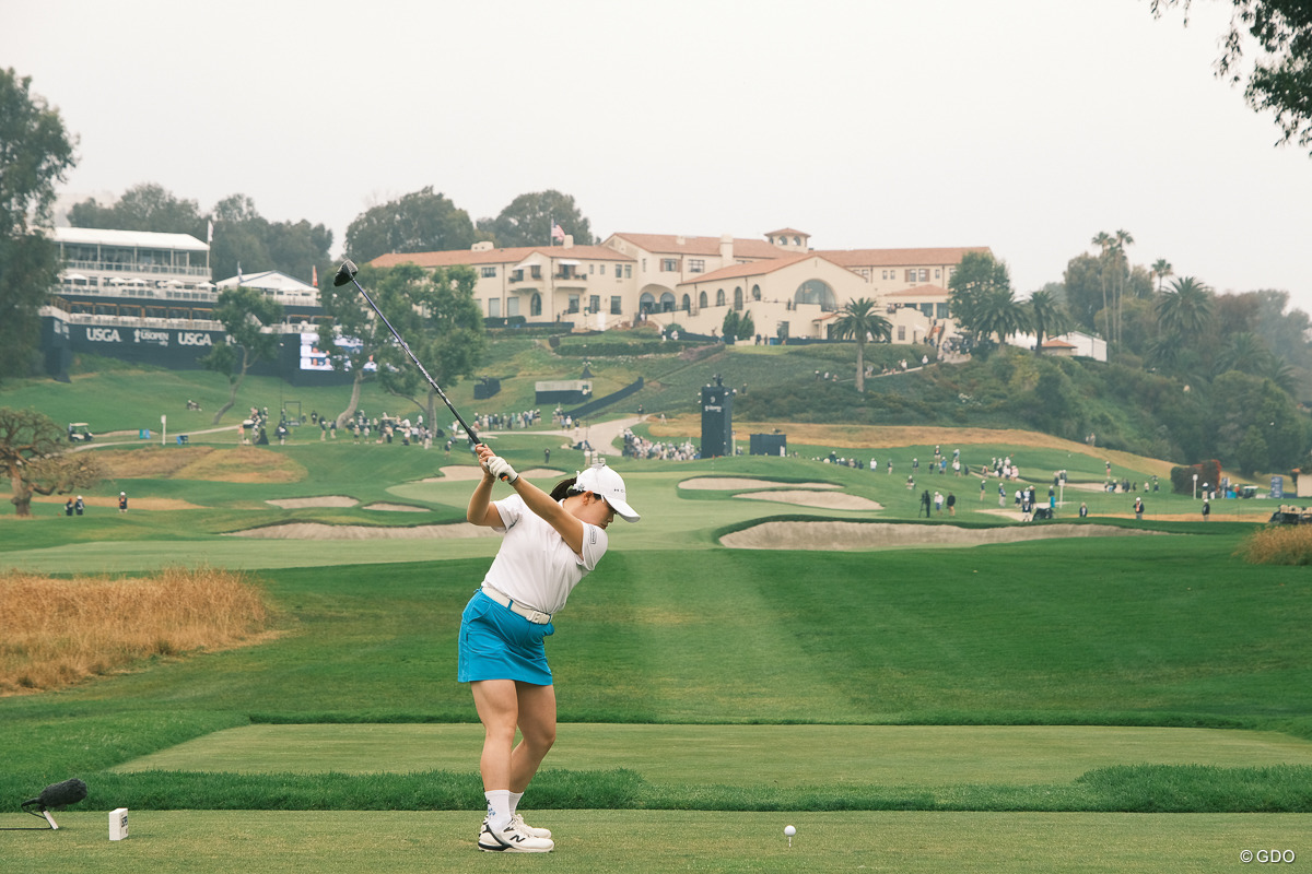 Hole9はクラブハウスが綺麗に入る絶景の場所 2026年 全米女子オープン presented by アライ 初日 後藤未有