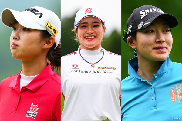 桑木志帆（中央）が今季2勝目をマーク。ともにアマチュアのキム・ソア（左）、長澤愛羅も大活躍した