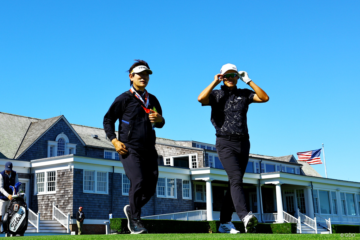 内藤雄士コーチと 2026年 全米オープン 事前 大西魁斗 内藤雄士