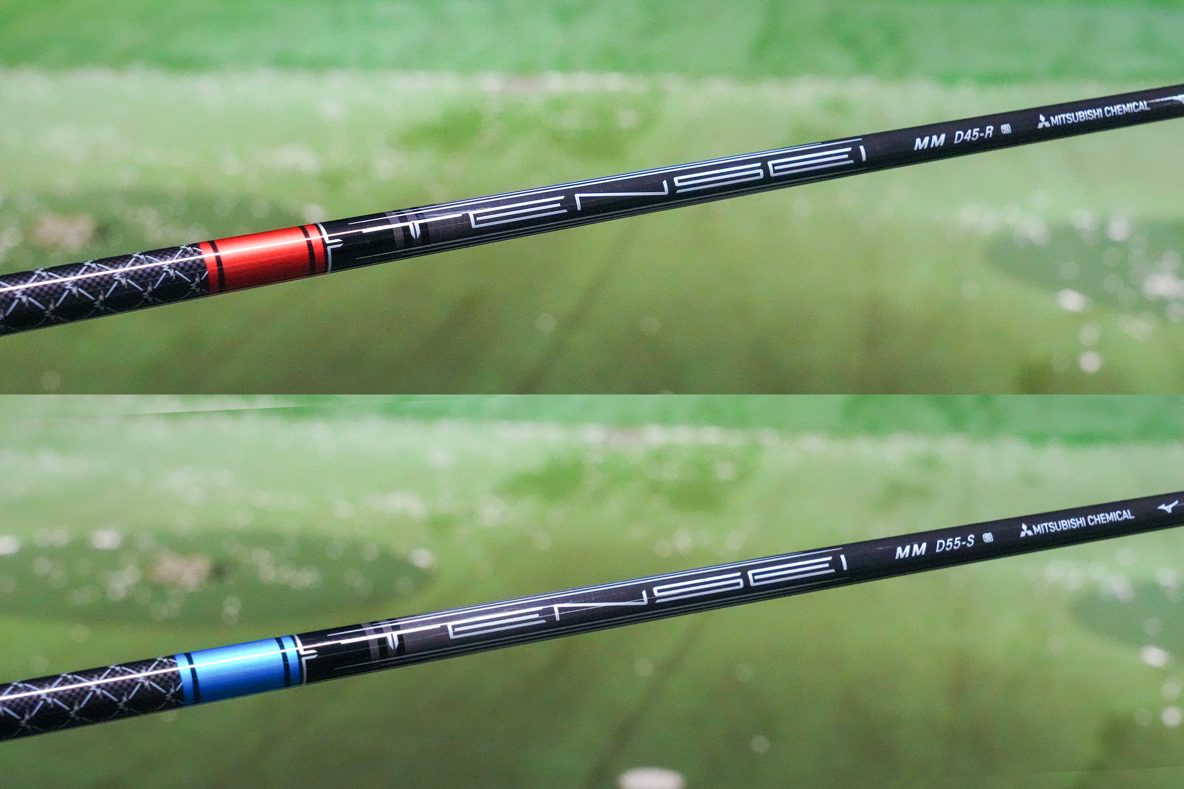 試打に使用した「TENSEI RED MM D」（画像上）、「TENSEI BLUE MM D