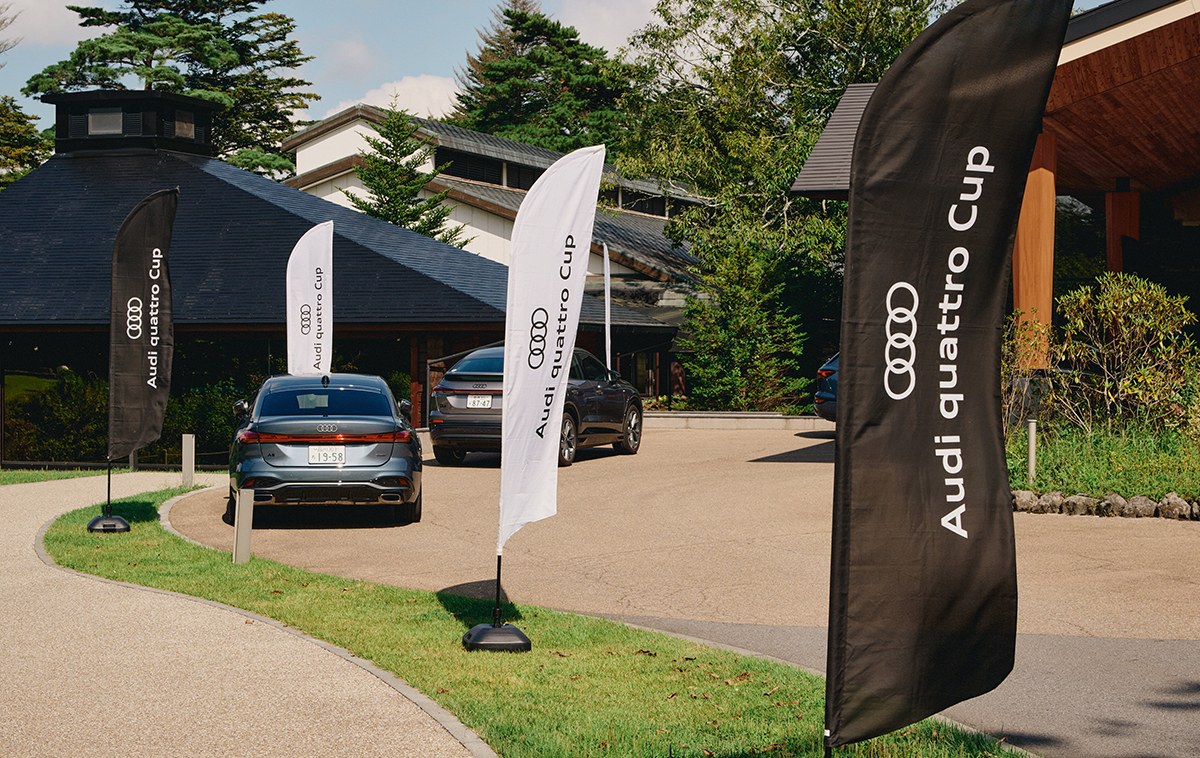 Audi quattro Cupでは、競技だけでなく、会場全体で上質なホスピタリティを体感できる空間が用意されている