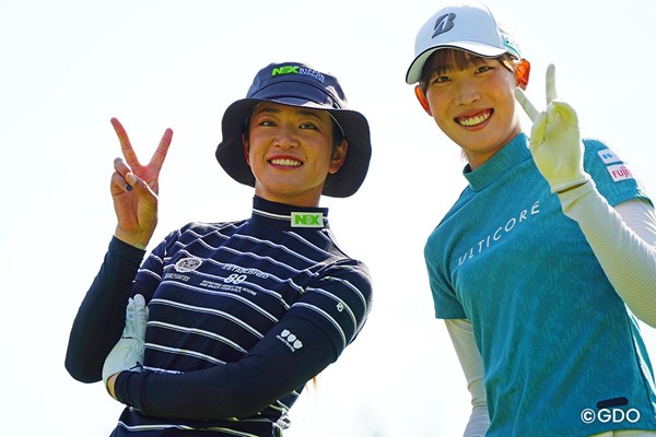 2026年 CPKC女子オープン 事前 原英莉花 馬場咲希 タフなシーズンを送る馬場咲希（右）は、原英莉花との練習ラウンドで気持ちも上向き