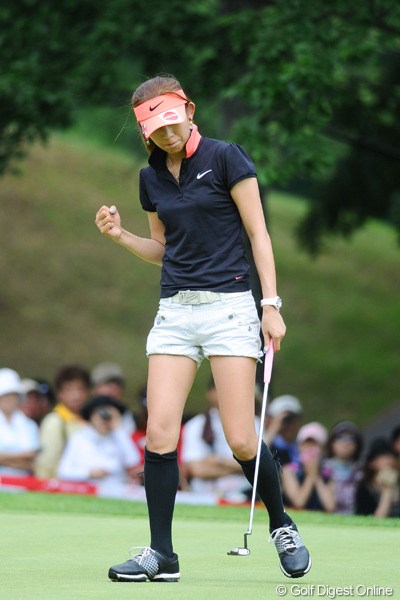 2011年 meijiカップ 最終日 金田久美子 「フジサンケイレディスクラシック」の初勝利以降、久々にトップ10に名を連ねた金田久美子