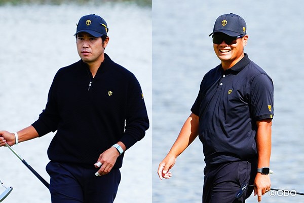 松山英樹と久常涼がフォアボール形式のダブルスマッチでタッグを組む