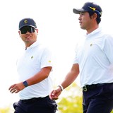 松山英樹&久常涼ペアが白星 米国選抜が1ポイントリード