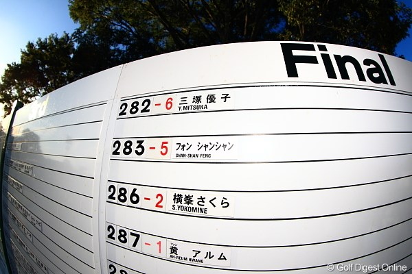 2011年 日本女子プロゴルフ選手権大会コニカミノルタ杯 最終日 スコアボード