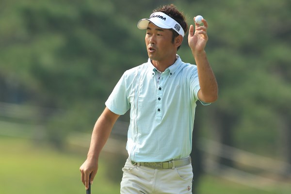 2011年 日本オープンゴルフ選手権競技 2日目 久保谷健一 4位タイの久保谷健一は予選を通過して安堵の表情を浮かべていた