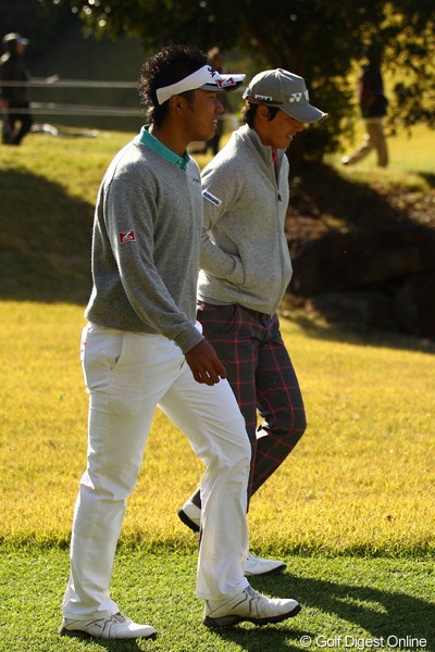 2011年 カシオワールドオープンゴルフトーナメント 2日目  石川遼と松山英樹 今日もようやく最後でカラミ。お互い意識し合ってる感じがバチバチです。