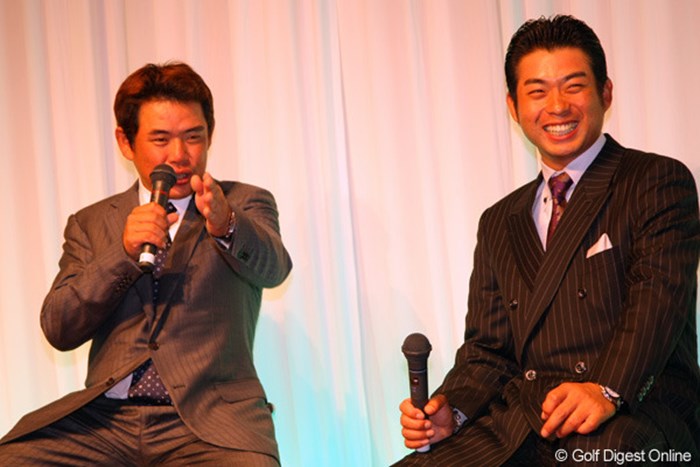 池田勇太と平塚哲二のW杯戦士はトークショーに参加 2011年 ジャパンゴルフツアー表彰式 池田勇太 平塚哲二