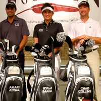 フォーティーンとの用具契約を発表した今田竜二。米国PGAツアーではアージュン・アトワルとチャド・コリンズに続き3人目となる 2012年 ソニーオープンinハワイ 事前 今田竜二