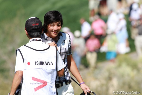 2012年 WGCアクセンチュアマッチプレー選手権 初日 石川遼 最終18番ホール。粘りのゴルフで逆転勝利を決めた石川遼。