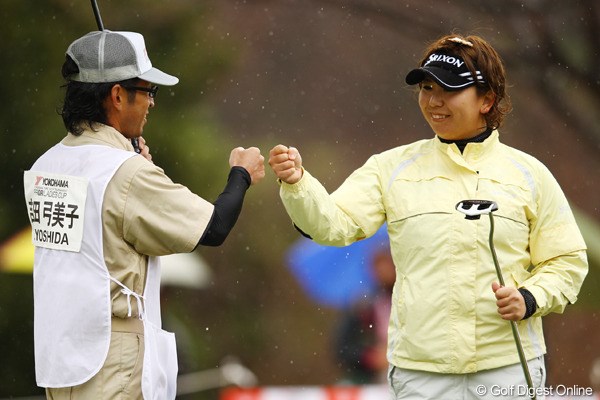 2012年 ヨコハマタイヤゴルフトーナメントPRGRレディスカップ 初日 吉田弓美子 高校の後輩・斉藤愛璃に負けてられませんからね。