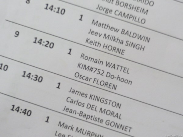 2012年 ハッサンII ゴルフトロフィー キム・ドフン 一見、文字化けのように見えるキム・ドフンの表記。数字で同姓同名を区別している