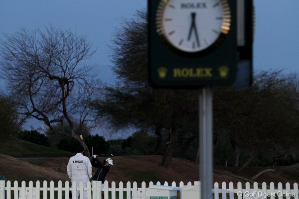 2012年 クラフトナビスコ選手権 事前 宮里美香 夜明け前からコースに来て、6時40分から練習ラウンドを開始した。早起きはゴルファーの常識