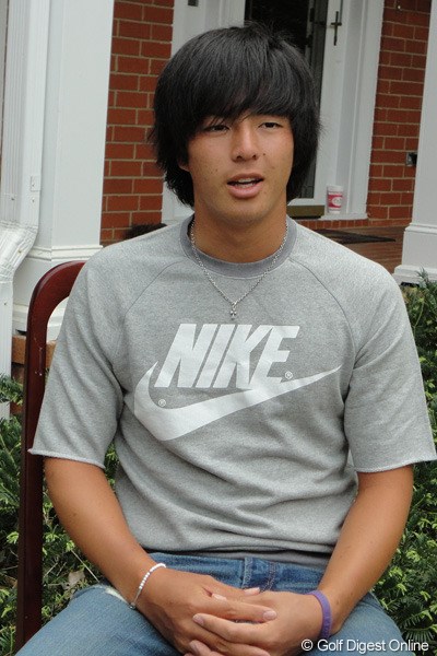 2012年 今年初めてオーガスタをプレーした石川遼 石川遼はオーガスタナショナルGCでの今年初の練習ラウンド後、報道陣に対応した