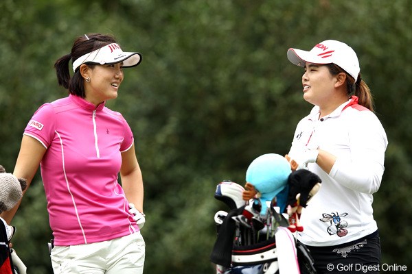 2012年 サイバーエージェント レディスゴルフトーナメント 2日目 朴仁妃＆全美貞 もちろん韓国語で会話してるんでしょうね？