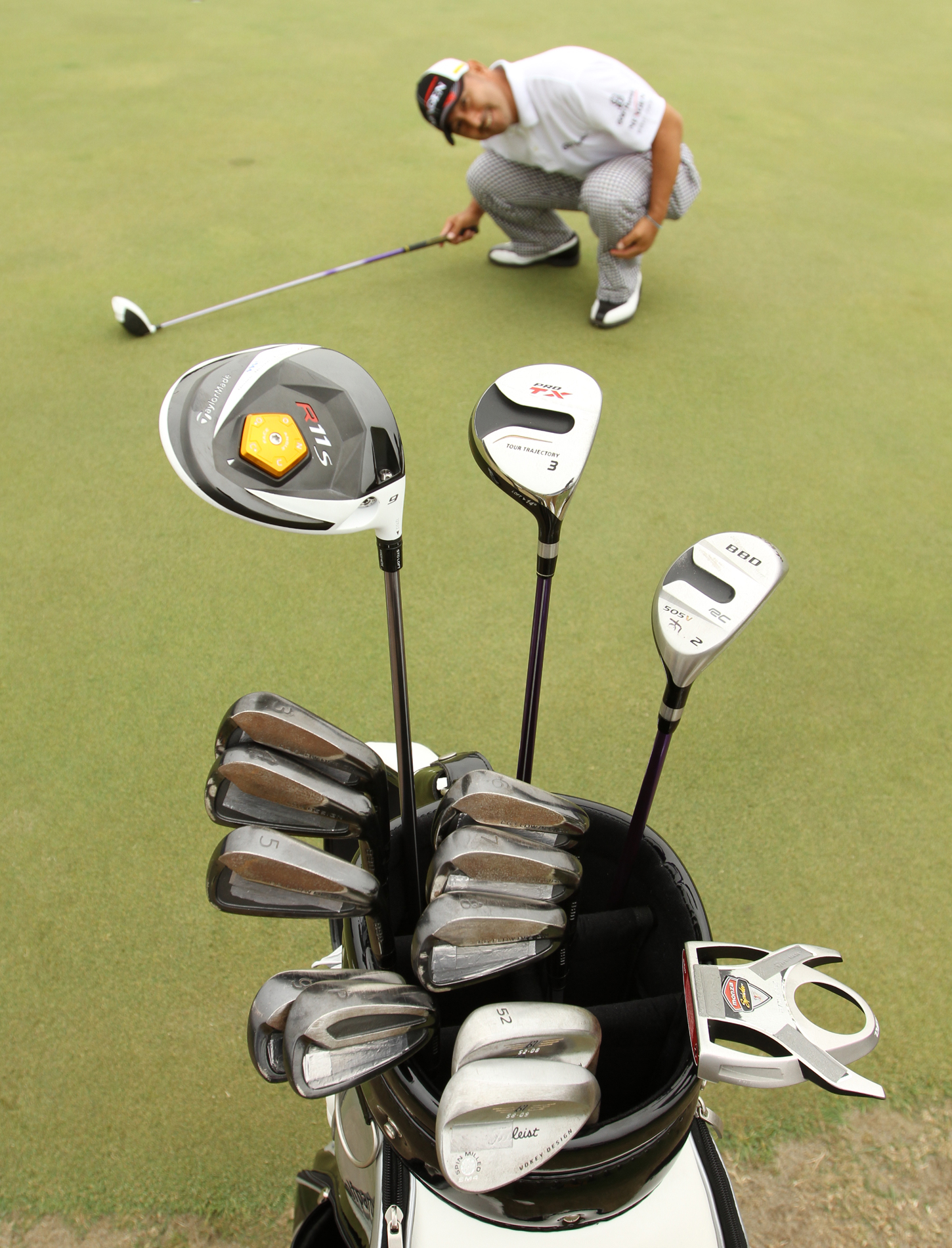 【激レア 】ゴルフパートナーすし石垣プロ 実使用 オリジナルキャディバッグ すし石垣 クラブセッティング 2012年 日本プロゴルフ選手権大会 日清