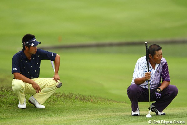 2012年 ダイヤモンドカップゴルフ 2日目 池田勇太＆尾崎将司 予選ラウンド2日間は尊敬する尾崎将司との同組ラウンド。池田勇太はなんとか上位浮上に期待を持たせる位置で決勝へ。