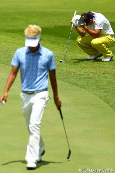 2012年 ダイヤモンドカップゴルフ 最終日 藤本佳則 今日はJ.チョイと直接対決。昨日あれだけ入っていたパットが今日は決まらず。