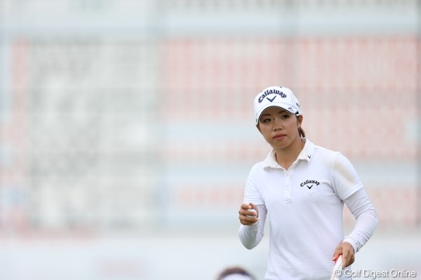 2012年 日本女子プロゴルフ選手権大会コニカミノルタ杯 2日目 大江香織 最終日、18番グリーンで最高の笑顔見せられるかな。