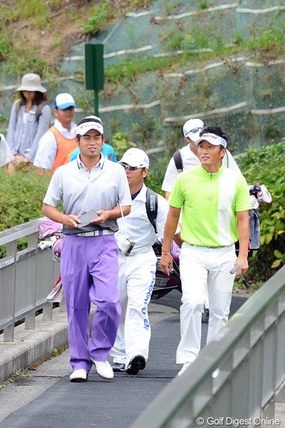 2012年 アジアパシフィックオープンゴルフチャンピオンシップ パナソニックオープン 初日 池田勇太 宮本勝昌 9アンダー＆7アンダーの好スコアで終始にこやかにラウンドしていた御両人。