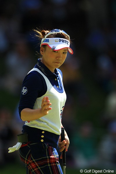 2012年 日本女子オープンゴルフ選手権競技  3日目 有村智恵 もう少しスコアを伸ばせそうな雰囲気もあったんですけどねぇ。6オーバー15位タイです。