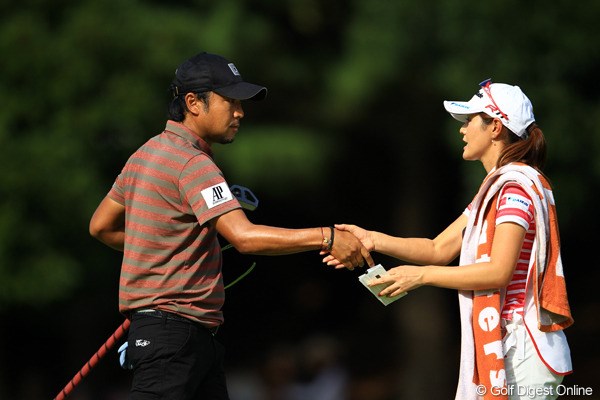 2012年 キヤノンオープン 初日 片山晋呉＆諸見里しのぶ
