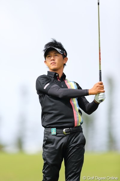 2012年 日本オープンゴルフ選手権競技 事前 近藤共弘 風がハンパじゃなく、ヘアーが乱れるから明日はキャップにするって。