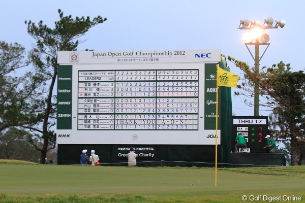 2012年 日本オープンゴルフ選手権競技 初日 スコアボード