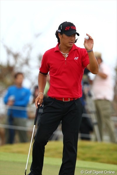 2012年 日本オープンゴルフ選手権競技 3日目 石川遼 3日間で一番の強風。石川遼は終盤に質の高いショットを見せた。