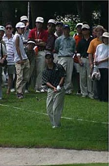 2002年 日本ゴルフツアー選手権イーヤマカップ 最終日 谷口徹 大勢のギャラリーに見守られる谷口