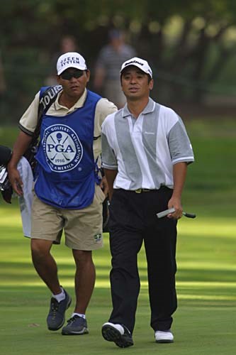 2002年 全米プロゴルフ選手権 2日目 伊沢利光 初日同様、危なげないプレーを披露。伊沢もプレーを終了できなかった。