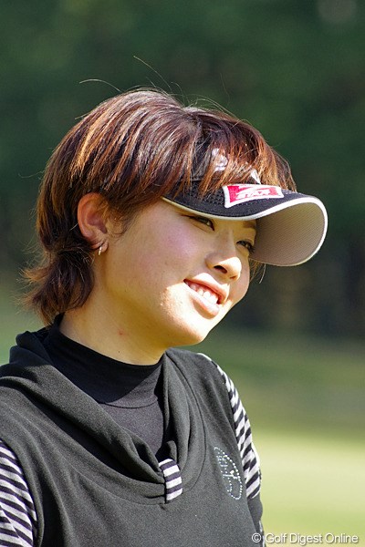 2012年 LPGAツアーチャンピオンシップリコーカップ 事前 森田理香子 ホステスプロとしても注目が高い森田理香子。いつもと同じく、練習ラウンドはリラックスムード