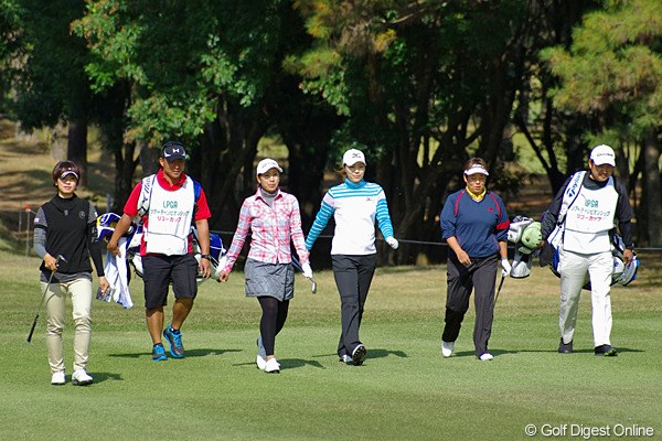 2012年 LPGAツアーチャンピオンシップリコーカップ 事前 岡本綾子門下 岡本綾子に師事する4人が揃って練習ラウンド