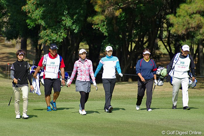 岡本綾子に師事する4人が揃って練習ラウンド 2012年 LPGAツアーチャンピオンシップリコーカップ 事前 岡本綾子門下