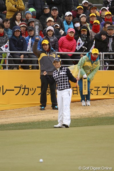 2012年 日韓女子プロゴルフ対抗戦 最終日 大江香織 大江は18番でバーディを入れかえし、完勝！