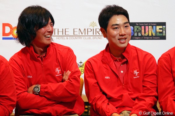 2009年、11年の日本ツアー賞金王コンビ。アジアチームにポイントをもたらしたい。