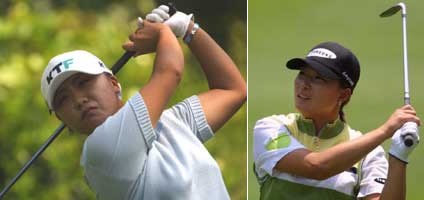 2001年 全米女子オープン 初日 金美賢 朴セリ 左）朴セリと共に韓国ゴルフ界をリードする金美賢 右）アニカ、ウェブの最大のライバル、朴セリ